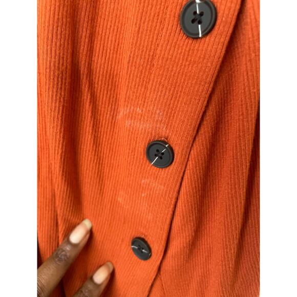 Alix NYC Burnt Orange Ribbed Pratt Long Sleeve Body Con Mini Dress • Size S - Picture 3 of 7